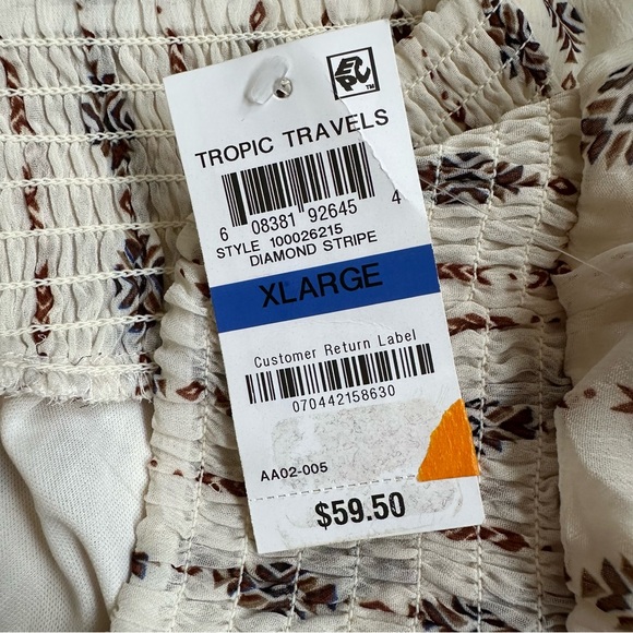 Style & Co. Women Spring Boho Cream Brown‎ Pattern Tiered Midi Maxi Skirt XL NWT - Picture 7 of 8